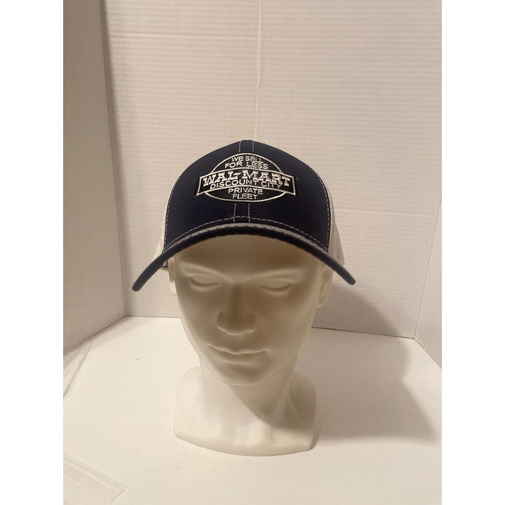 Walmart Private Fleet Vintage Style  Navy Blue White Cap mesh, hook & loop